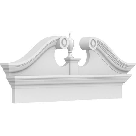 Ekena Millwork Rams Head Architectural Grade PVC Combination Pediment, 36"W x 15-7/8"H x 2-3/4"P PEDPC036X160RHP00